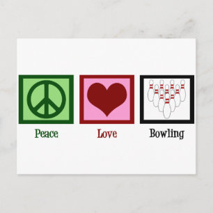 Peace Love Bowling Postcard