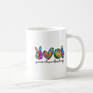 Peace Love Bowling Tie Dye Funny Bowling Lovers Coffee Mug