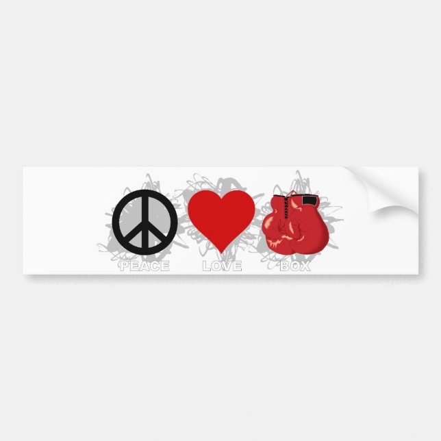 Peace Love Box Emblem Bumper Sticker (Front)