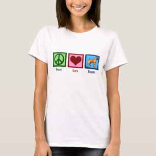 Peace Love Boxers Cute Boxer Dog T-Shirt