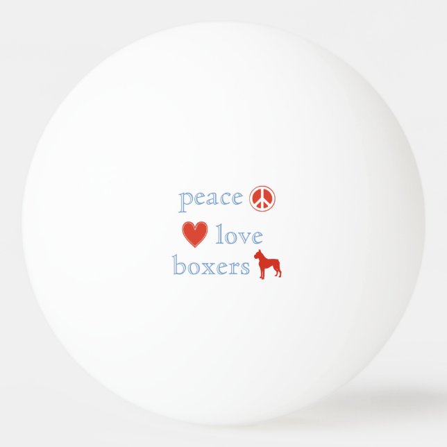 Peace Love Boxers Ping Pong Ball (Front)