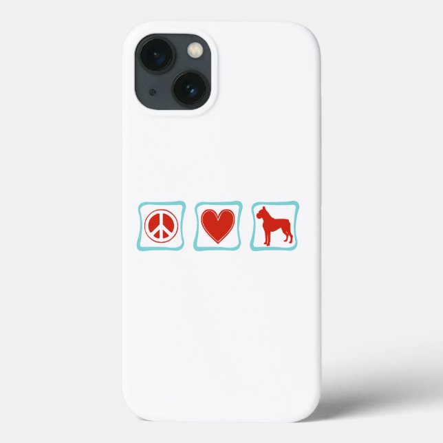 Peace Love Boxers Squares Case-Mate iPhone Case (Back)