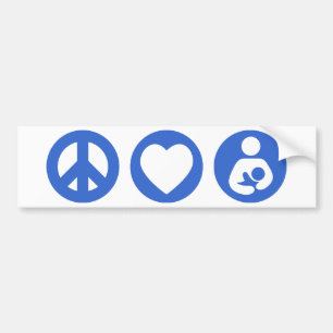Peace Love Breastfeeding Bumper Sticker