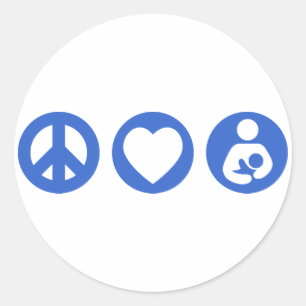 Peace Love Breastfeeding Classic Round Sticker