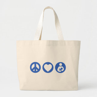 Peace Love Breastfeeding Large Tote Bag
