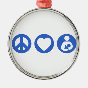 Peace Love Breastfeeding Metal Tree Decoration