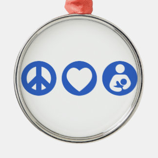Peace Love Breastfeeding Metal Tree Decoration