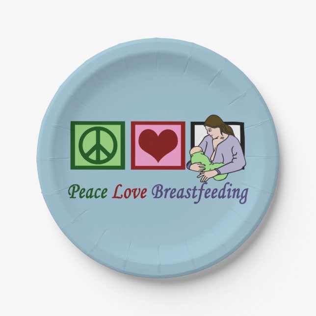 Peace Love Breastfeeding Paper Plate (Front)