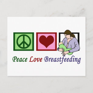 Peace Love Breastfeeding Postcard