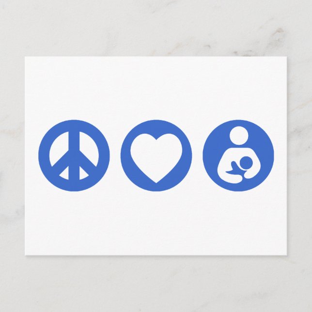Peace Love Breastfeeding Postcard (Front)