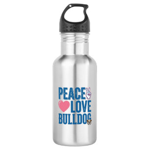 Peace Love Bulldog Vintage Dog Shirt Design 532 Ml Water Bottle