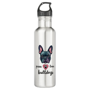 Peace Love Bulldogs Vintage Galaxy French Bulldog  710 Ml Water Bottle