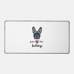 Peace Love Bulldogs Vintage Galaxy French Bulldog Desk Mat