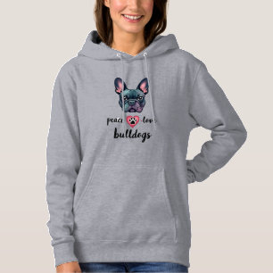 Peace Love Bulldogs Vintage Galaxy French Bulldog  Hoodie