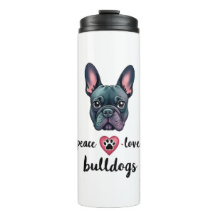 Peace Love Bulldogs Vintage Galaxy French Bulldog Thermal Tumbler