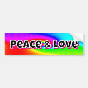 Peace & Love Bumper Sticker