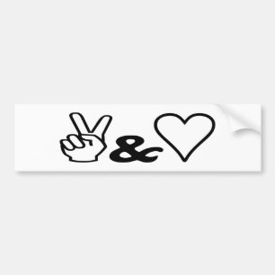 Peace & Love Bumper Sticker