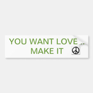 PEACE LOVE BUMPER STICKER