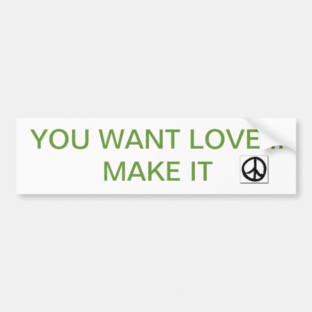PEACE LOVE BUMPER STICKER (Front)