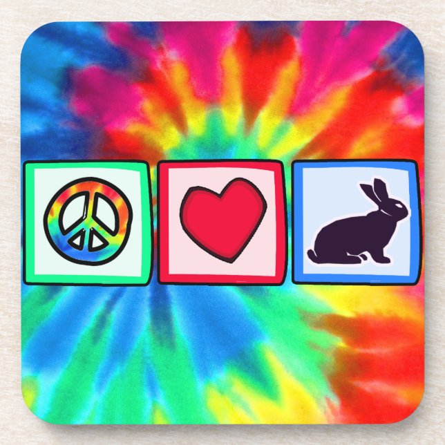Peace, Love, Bunnies Coaster (Front)
