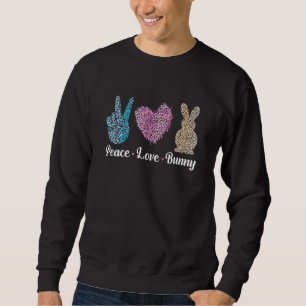 Peace Love Bunny Leopard Graphic Shirt Funny Easte