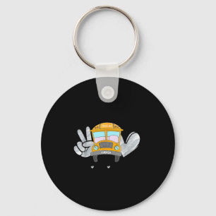 Peace Love Bus Driver Funny School Bus Driver Kids Key Ring