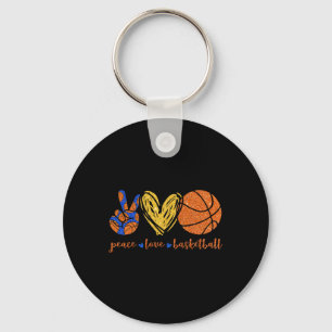 Peace Love Bysketbyll Cute Bysketbyll Lovers Gifts Key Ring