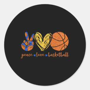 Peace Love Bysketbyll Fun Bysketbyll Lovers Gifts Classic Round Sticker