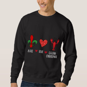 Peace Love Cajun Christmas- Cute New Orleans Louis Sweatshirt
