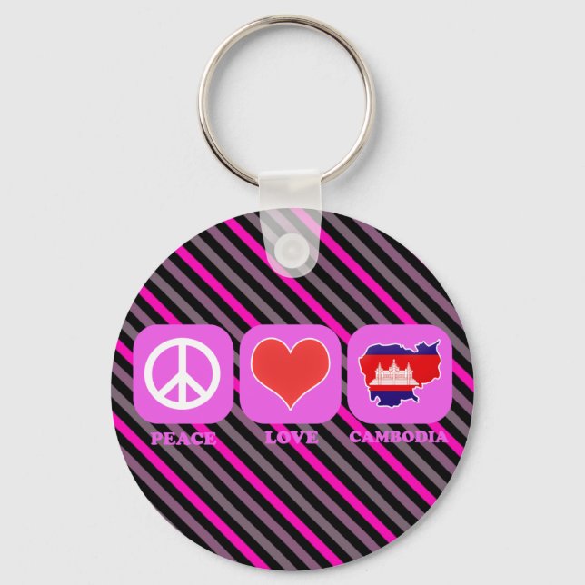 Peace Love Cambodia Key Ring (Front)