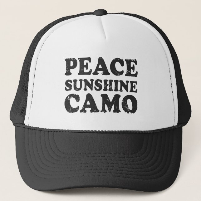 Peace Love Camo Trucker Hat (Front)