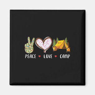 Peace Love Camp Gift For Men Women Kids Camping Ca Magnet