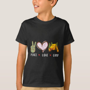 Peace Love Camp Gift For Men Women Kids Camping Ca T-Shirt