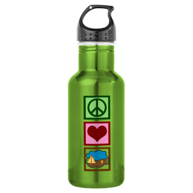 Peace Love Camping 532 Ml Water Bottle (Front)