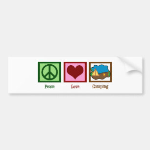 Peace Love Camping Bumper Sticker