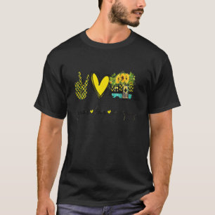 Peace Love Camping Camper Van Trailer With Sunflow T-Shirt