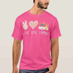 Peace Love Camping Slogan Hippy Design Hippie Camp T-Shirt
