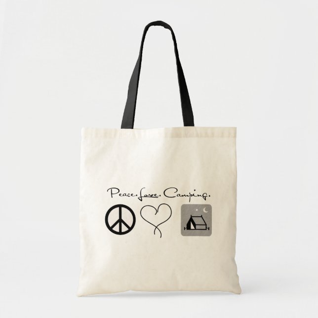 Peace Love Camping Tote Bag (Front)