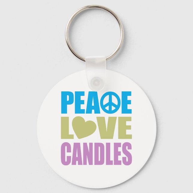 Peace Love Candles Key Ring (Front)