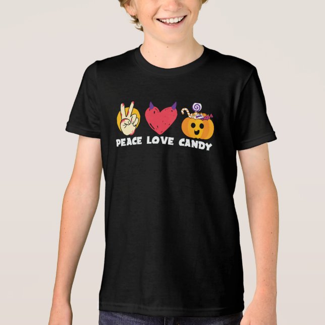 Peace Love Candy Tri-Blend Shirt (Front)