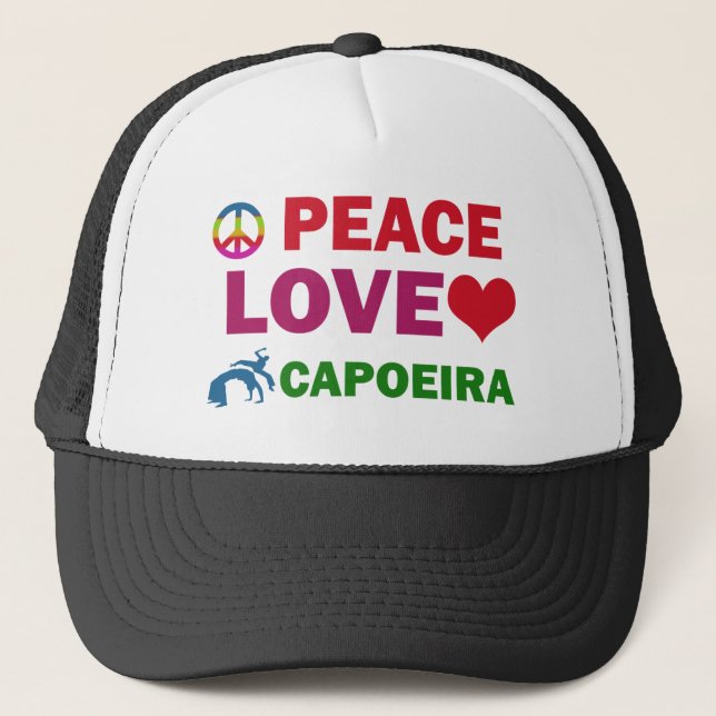 Peace Love capoeira Trucker Hat (Front)