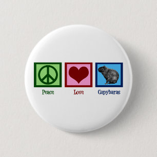 Peace Love Capybaras 6 Cm Round Badge