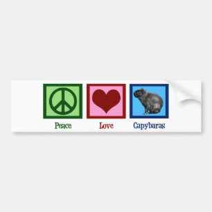Peace Love Capybaras Bumper Sticker