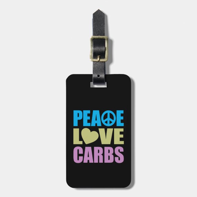 Peace Love Carbs Luggage Tag (Front Vertical)
