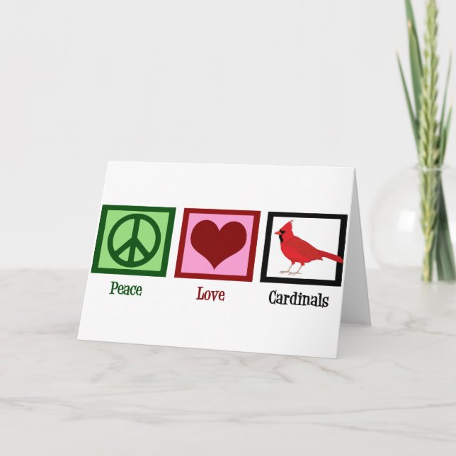 Peace Love Cardinals Holiday Card (Front)