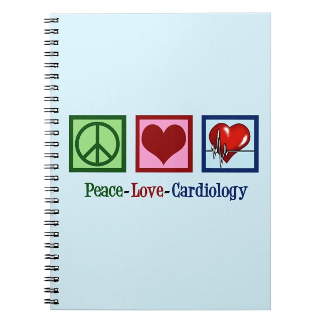 Peace Love Cardiology Christmas Notebook (Front)