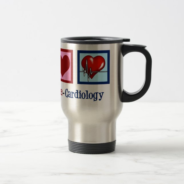 Peace Love Cardiology Christmas Travel Mug (Right)
