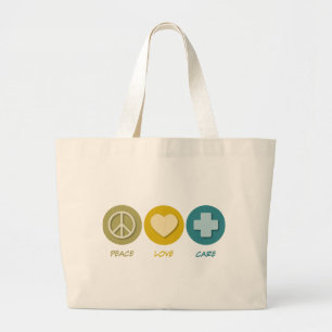 Peace Love Care Large Tote Bag