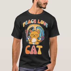 Peace Love Cat Hippie Yoga  Feline Meditation Humo T-Shirt