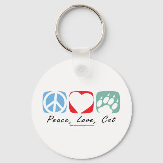 Peace Love Cat Key Ring